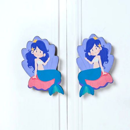Handcrafted Acacia Wood Mermaid Handle Pair